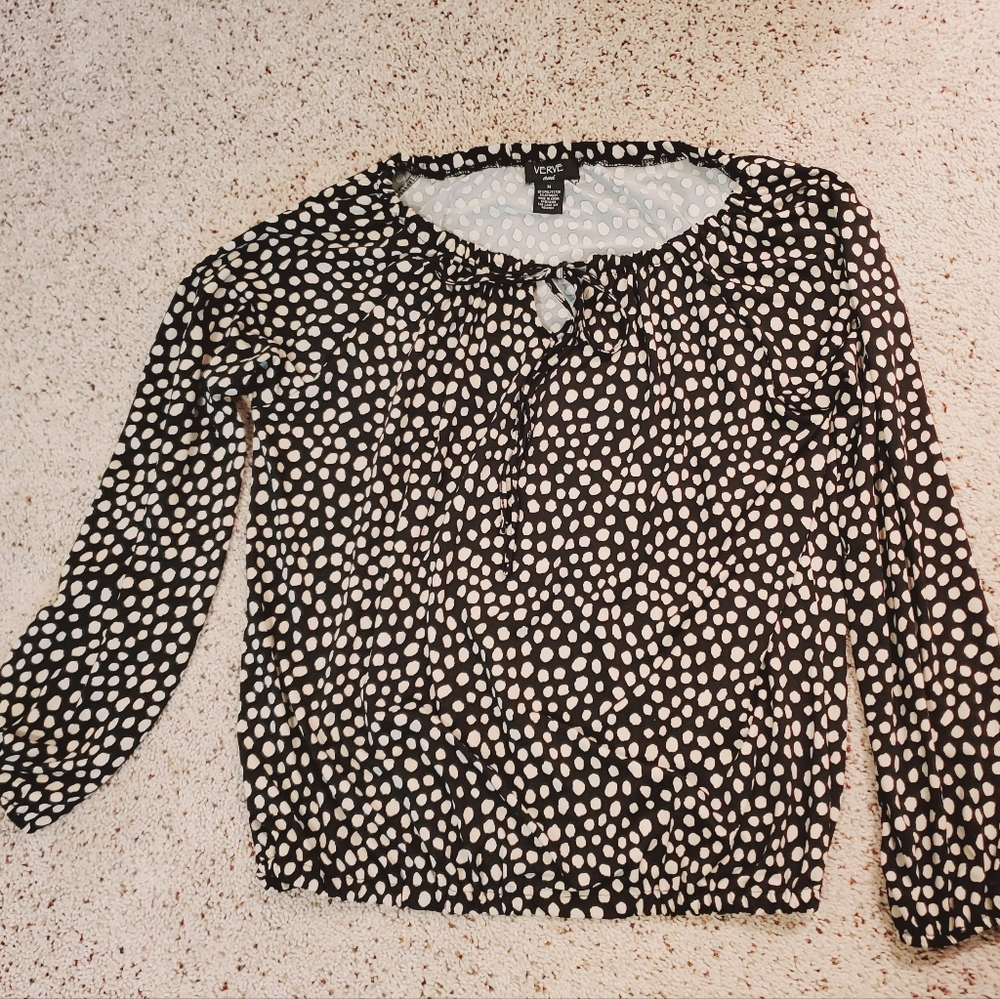 H&M Black and White Polka Dot Blouse